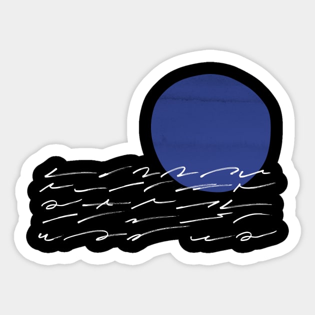 Abstract sunset sunrise 3 blue Sticker by ninoladesign